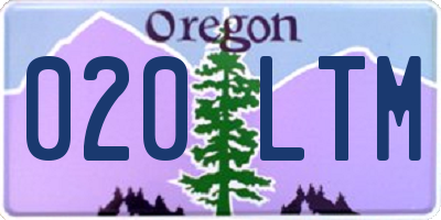 OR license plate 020LTM