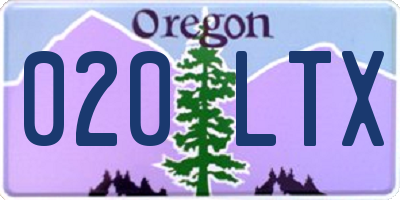 OR license plate 020LTX