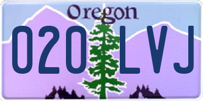 OR license plate 020LVJ
