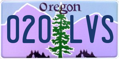 OR license plate 020LVS