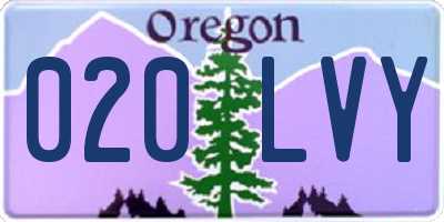 OR license plate 020LVY