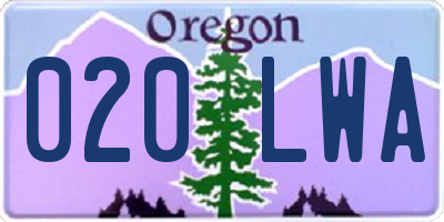 OR license plate 020LWA