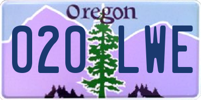 OR license plate 020LWE