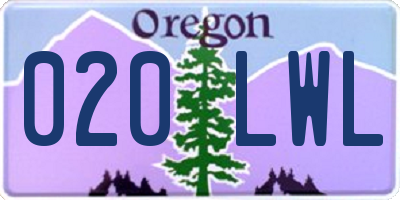OR license plate 020LWL