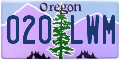 OR license plate 020LWM