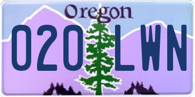 OR license plate 020LWN