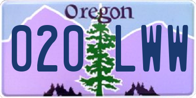 OR license plate 020LWW