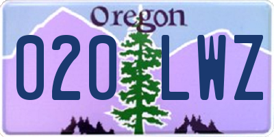 OR license plate 020LWZ