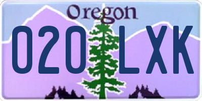 OR license plate 020LXK