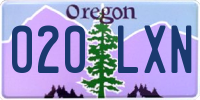 OR license plate 020LXN
