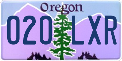 OR license plate 020LXR