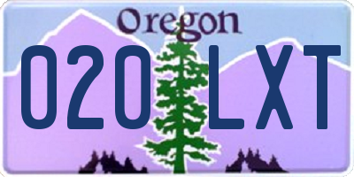 OR license plate 020LXT
