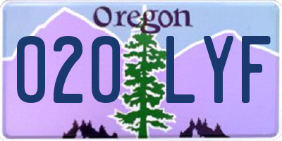 OR license plate 020LYF
