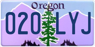 OR license plate 020LYJ