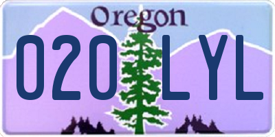 OR license plate 020LYL