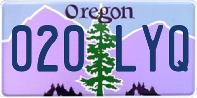 OR license plate 020LYQ
