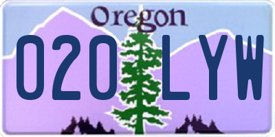 OR license plate 020LYW