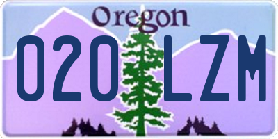 OR license plate 020LZM