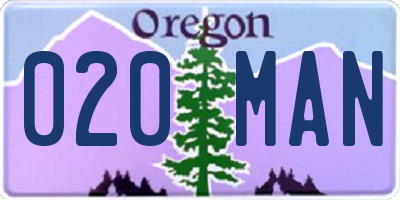 OR license plate 020MAN