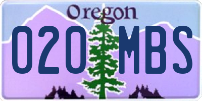 OR license plate 020MBS