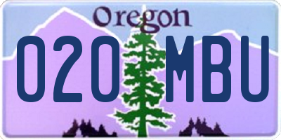 OR license plate 020MBU