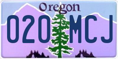 OR license plate 020MCJ