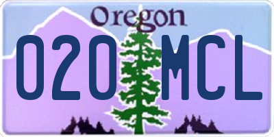 OR license plate 020MCL