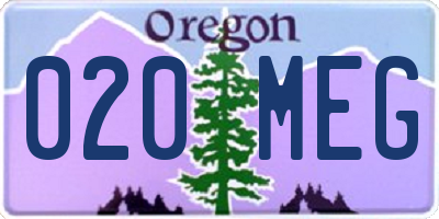 OR license plate 020MEG