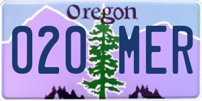 OR license plate 020MER