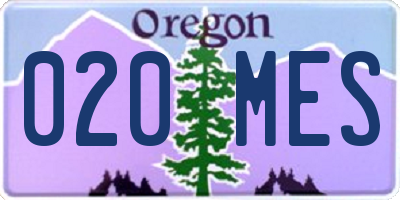 OR license plate 020MES
