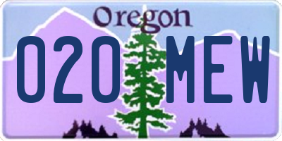 OR license plate 020MEW