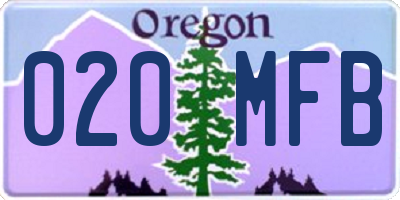 OR license plate 020MFB