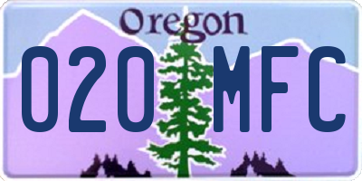 OR license plate 020MFC