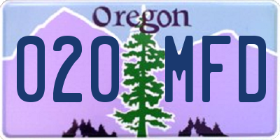 OR license plate 020MFD