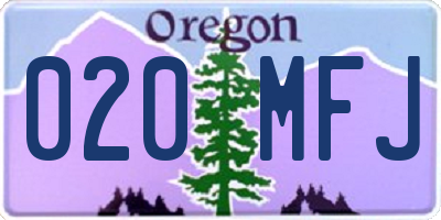 OR license plate 020MFJ