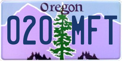 OR license plate 020MFT