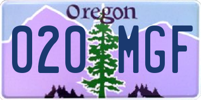 OR license plate 020MGF