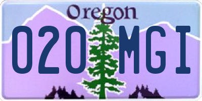OR license plate 020MGI