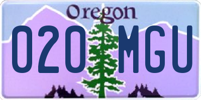 OR license plate 020MGU