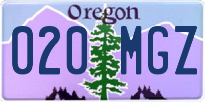 OR license plate 020MGZ