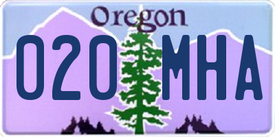 OR license plate 020MHA