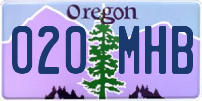 OR license plate 020MHB