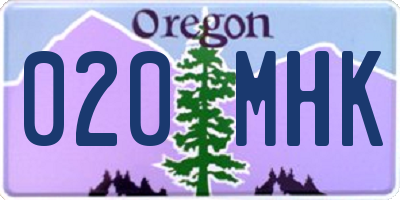OR license plate 020MHK