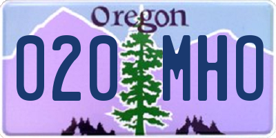 OR license plate 020MHO