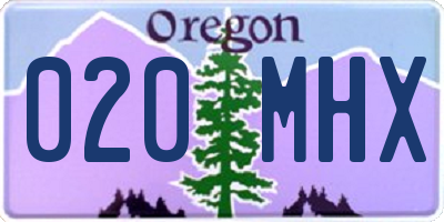 OR license plate 020MHX