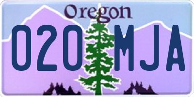 OR license plate 020MJA