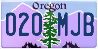OR license plate 020MJB