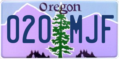 OR license plate 020MJF