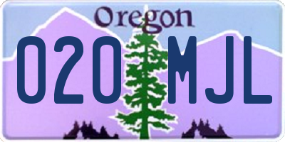 OR license plate 020MJL