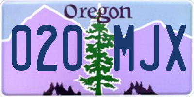OR license plate 020MJX